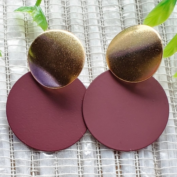 Fashion Bohemian Round Drop Metal Earrings, purple - Picture 8 of 13